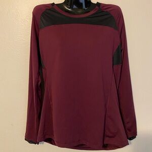 Maroon with black detail long sleeve athletic shirt. Size medium, C9 Champion